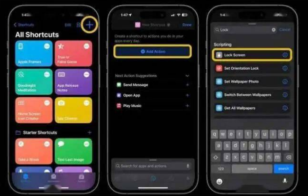 火炬开发区街道苹果14锁屏维修店分享iPhone14升级iOS16.4后如何创建锁屏快捷方式 